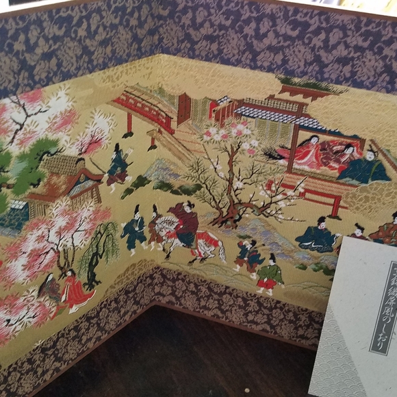Kyonishiki folding screen. Gorgeous. Original box. Never used. Japan. - Picture 6 of 8